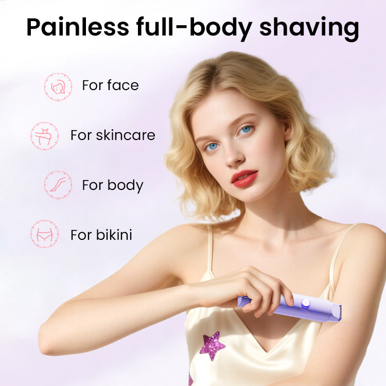 2 en 1 Épilateur & Rasoir Électrique pour Femmes – Corps, Visage, Nez, Aisselles & Zone Bikini