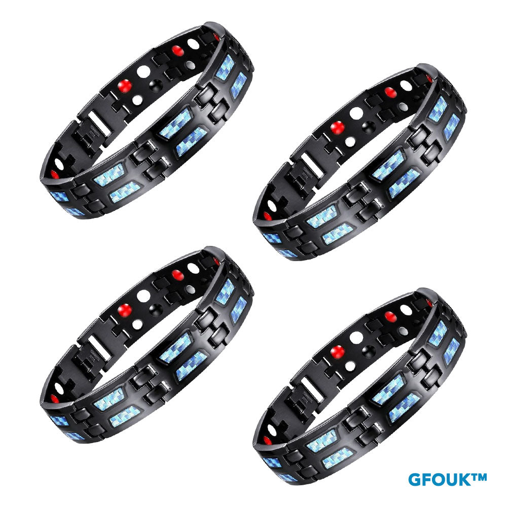 🧲 Blue Carbon Titan Bracelet – Élégance, Énergie & Bien-Être