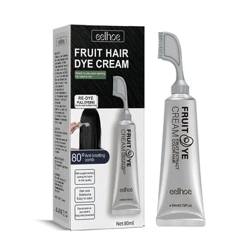Crème de teinture pour cheveux aux fruits naturels pour hommes et femmes -colour noir